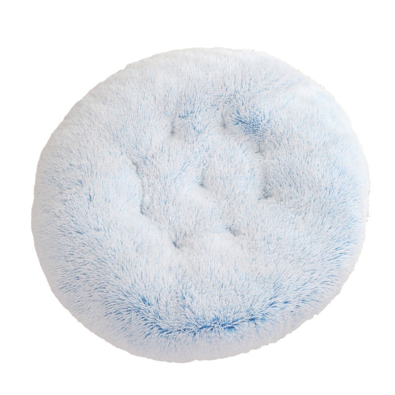 Round Plush Warm Pet Bed for Dogs and Cats