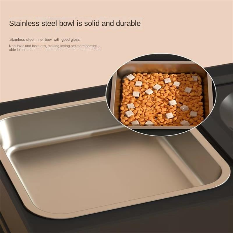 Adjustable Height Stainless Steel Double Dog Bowl with Stand