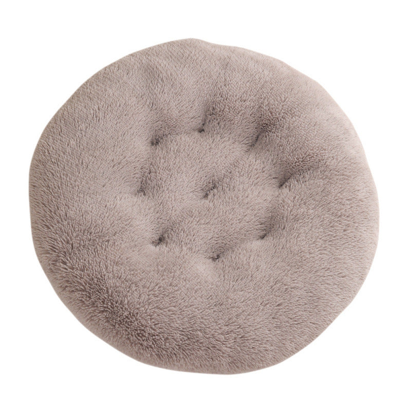 Round Plush Warm Pet Bed for Dogs and Cats