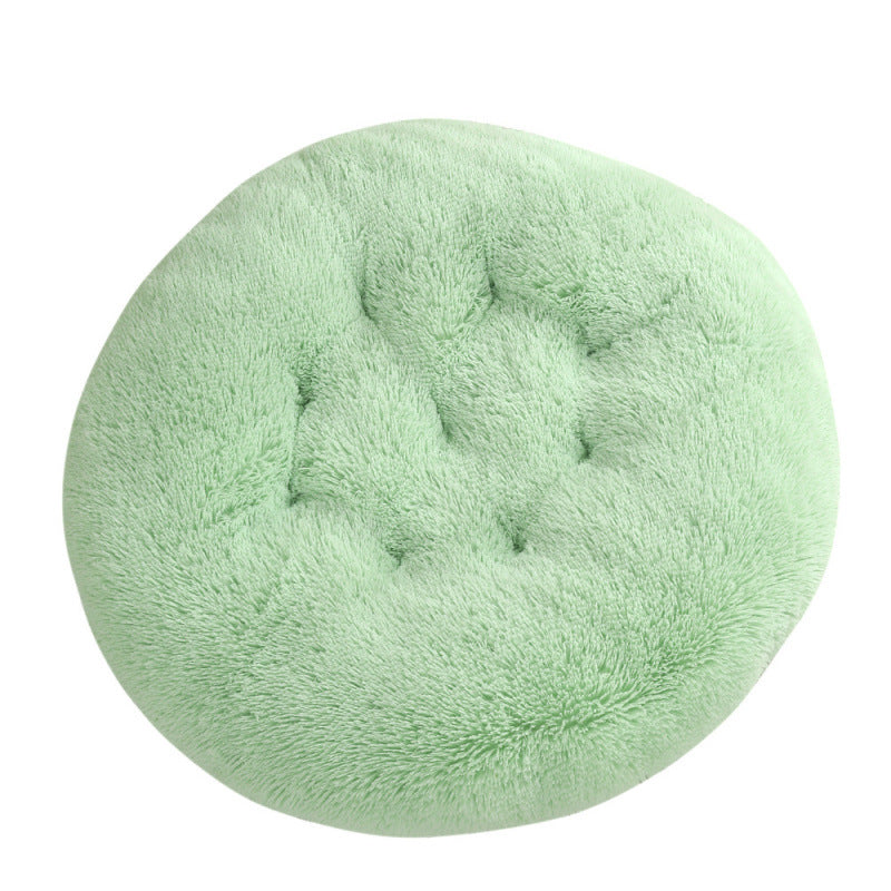 Round Plush Warm Pet Bed for Dogs and Cats