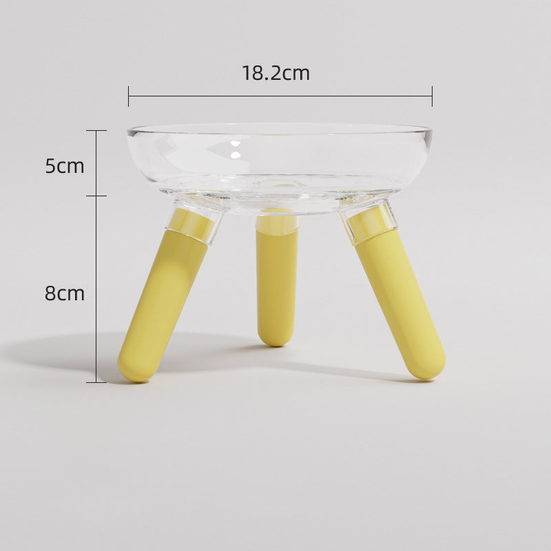 Transparent Anti-Tip Pet Feeding and Water Bowl for Cats and Dogs