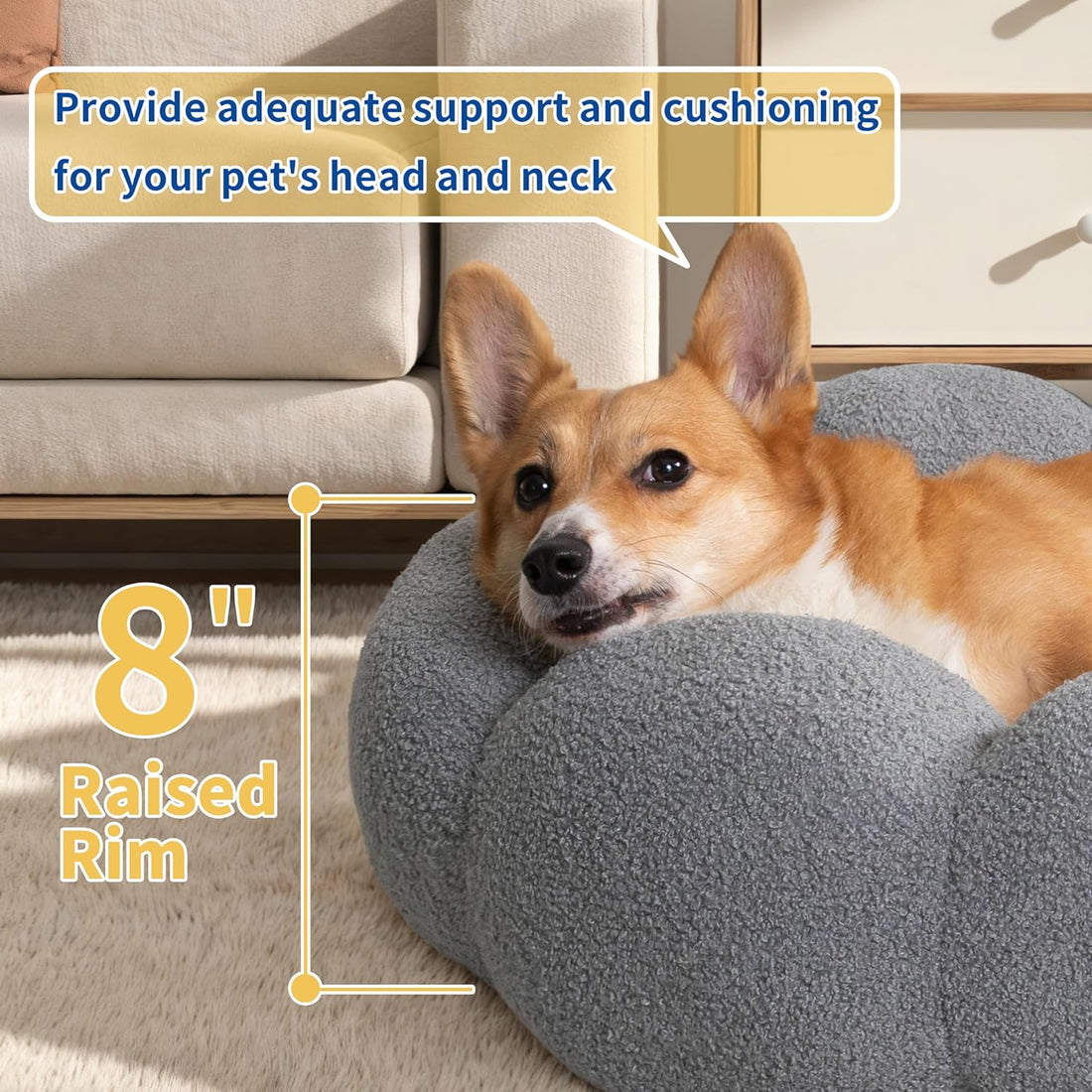 Calming Plush Donut Pet Bed Non-Slip Washable