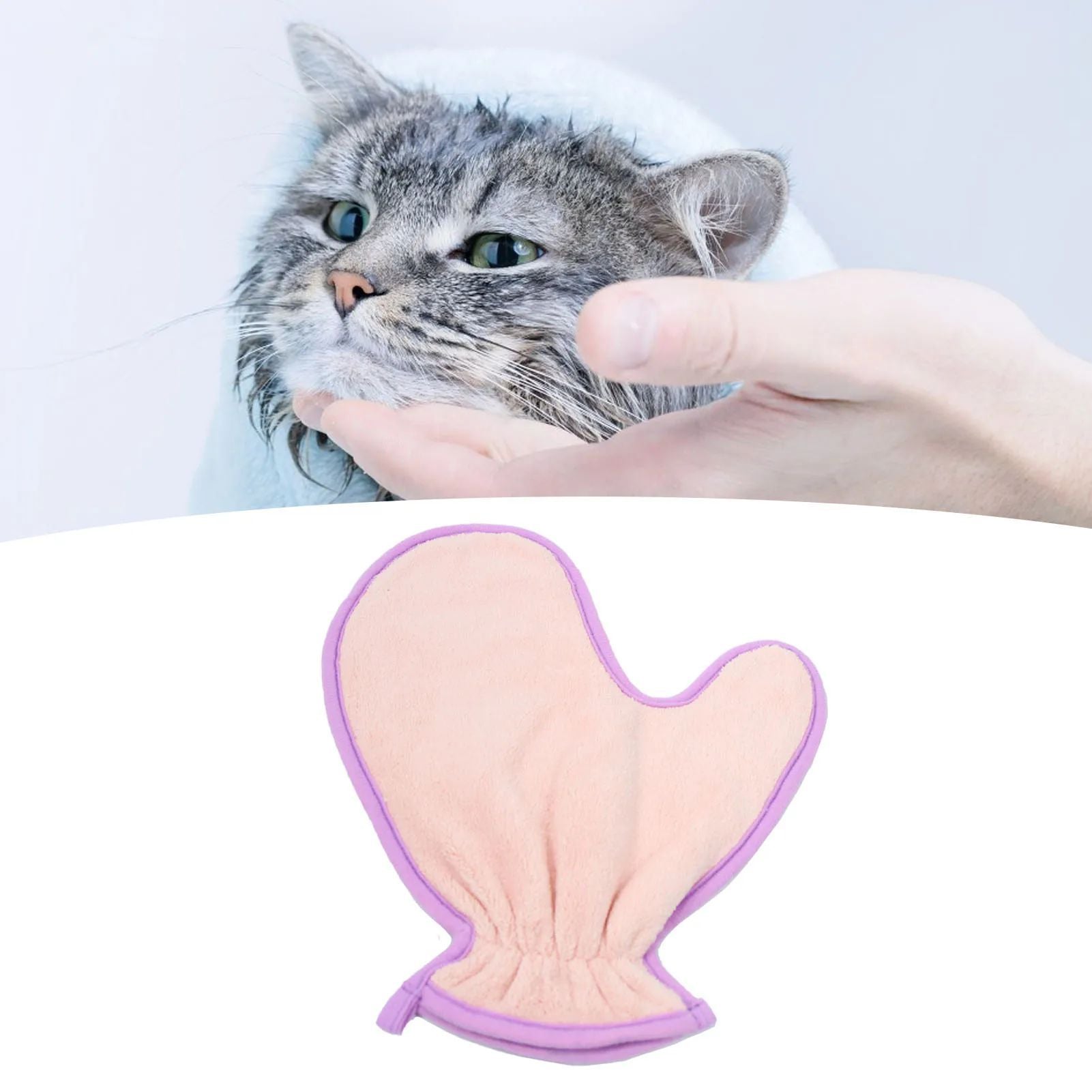 Double-Sided Absorbent Pet Bath Towel Gloves