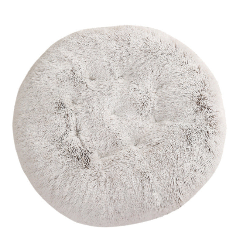 Round Plush Warm Pet Bed for Dogs and Cats