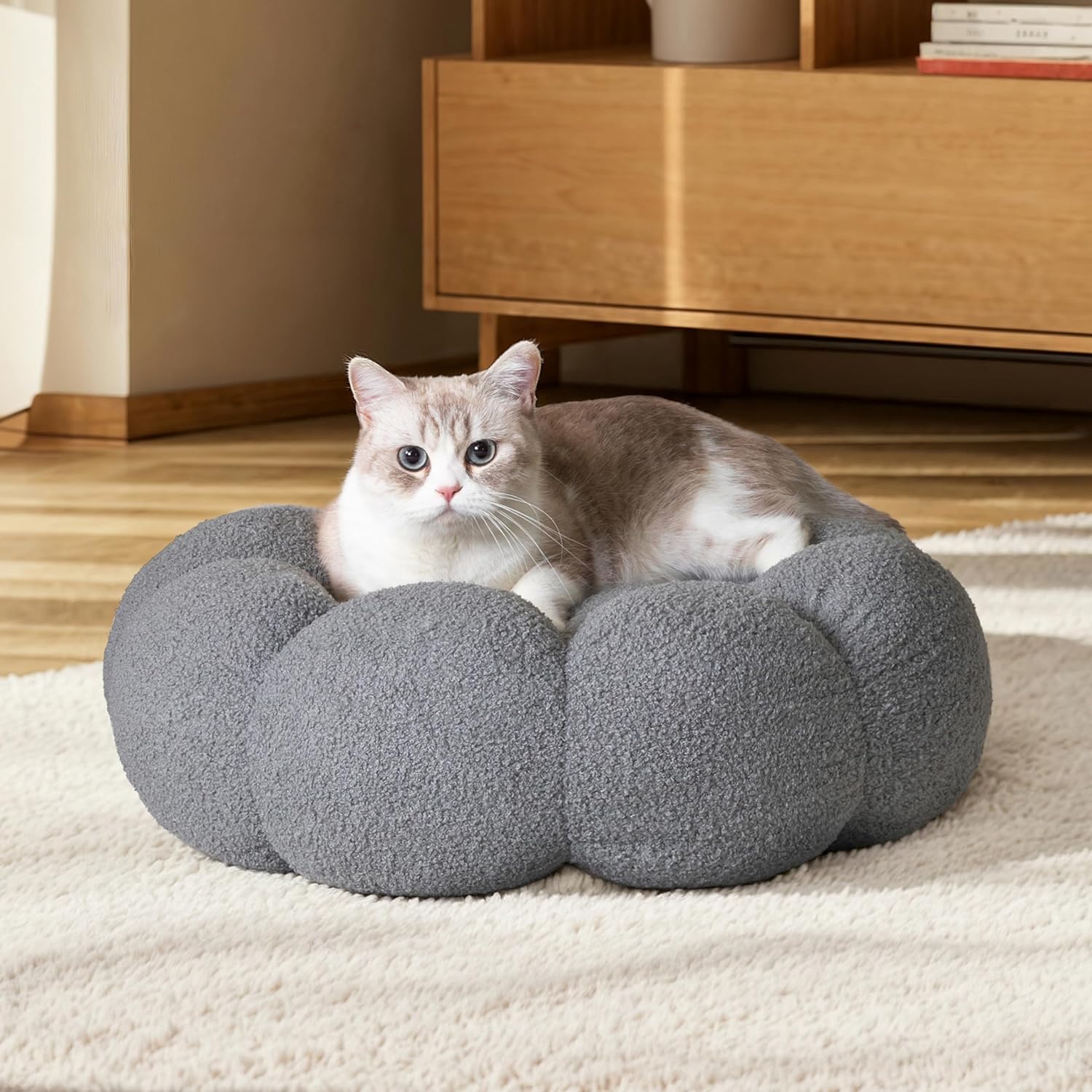 Calming Plush Donut Pet Bed Non-Slip Washable