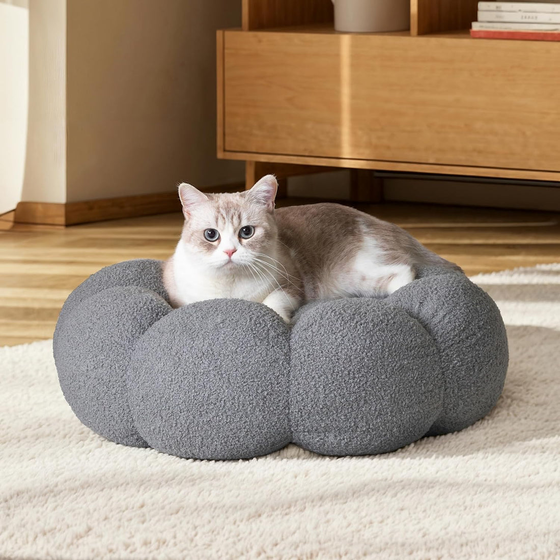 Calming Plush Donut Pet Bed Non-Slip Washable