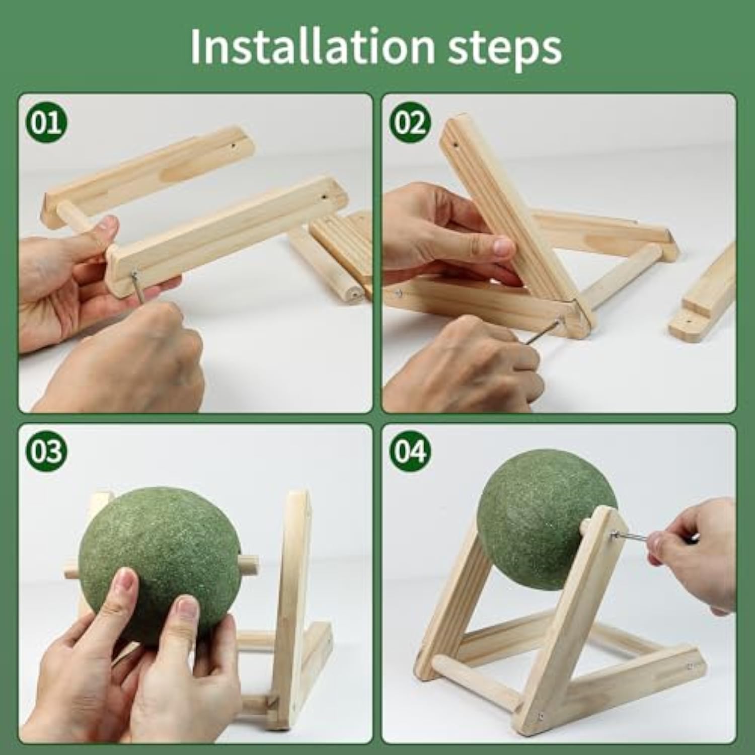 Giant Catnip Ball Toy with Holder for Indoor Cats